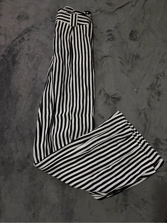 Express Pants - Express Black and White Striped Trousers